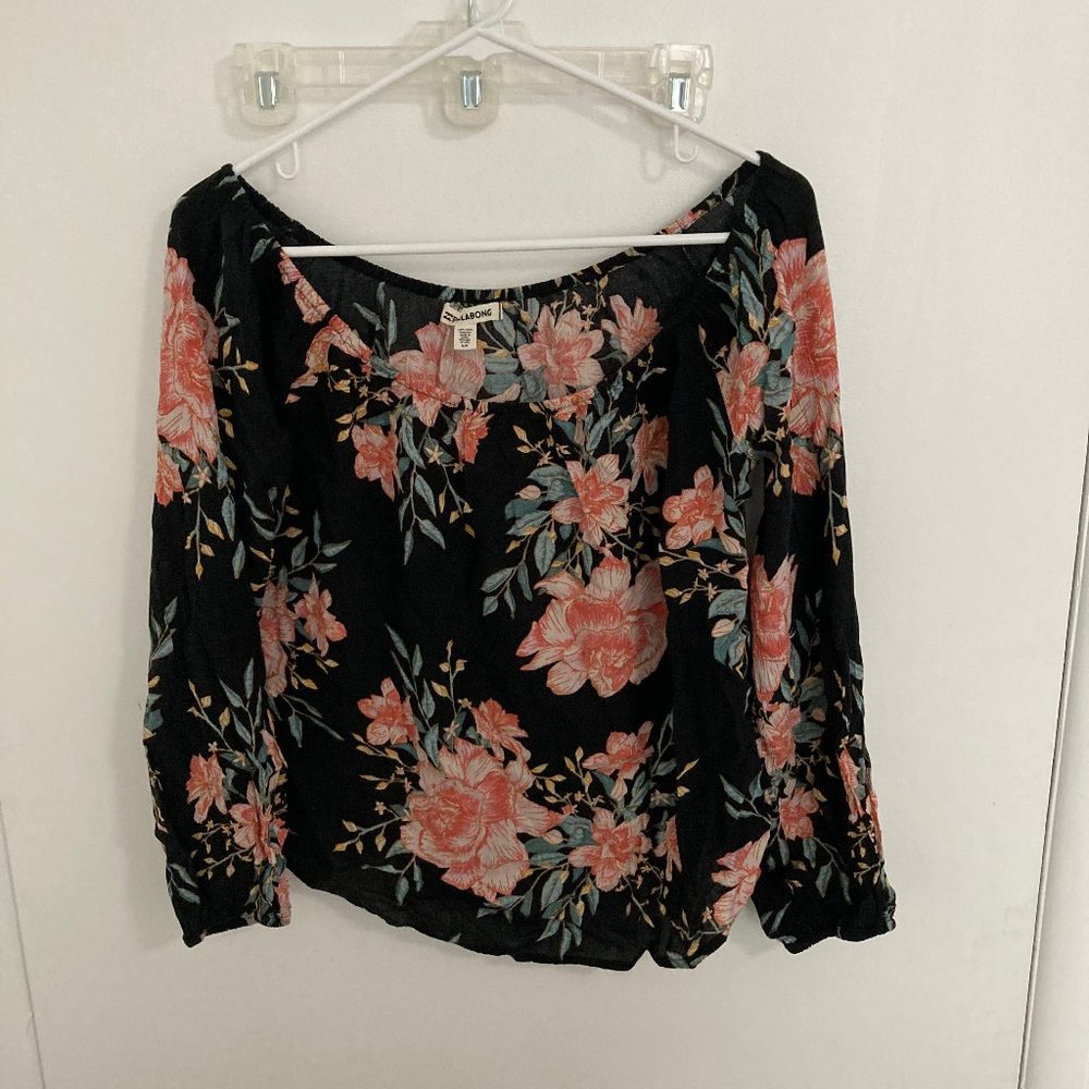 Billabong Women's Off The Shoulder Semi Sheer Top